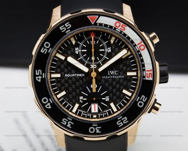 IWC IW 18K Rose Gold Aquatimer Flyback Chronograph Rubber 