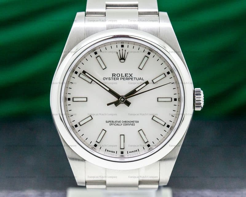 Rolex Oyster Perpetual SS White Stick Dial 