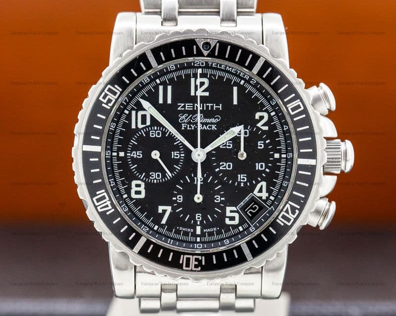 Zenith Rainbow Flyback SS BLack Dial 