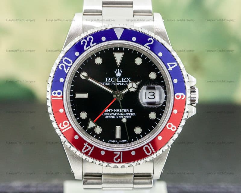 Rolex GMT Master II SS Red / Blue Pepsi Bezel FULL SET 