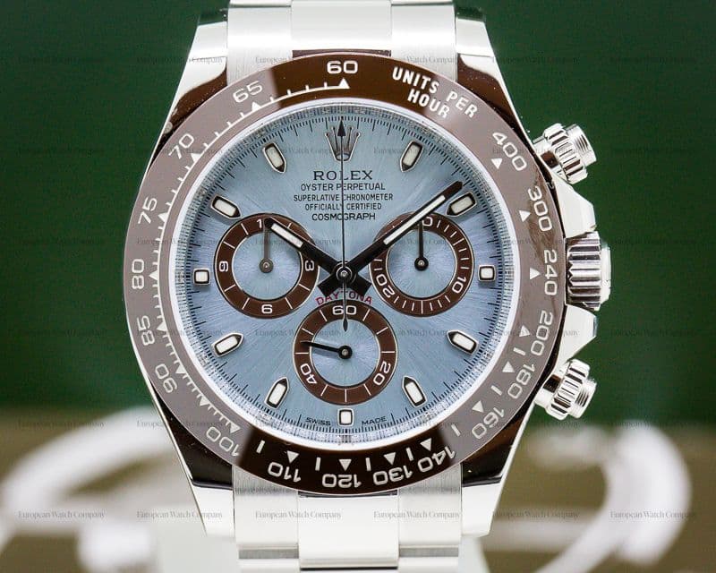 Rolex Daytona Platinum Glacier Blue / Brown Ceramic 