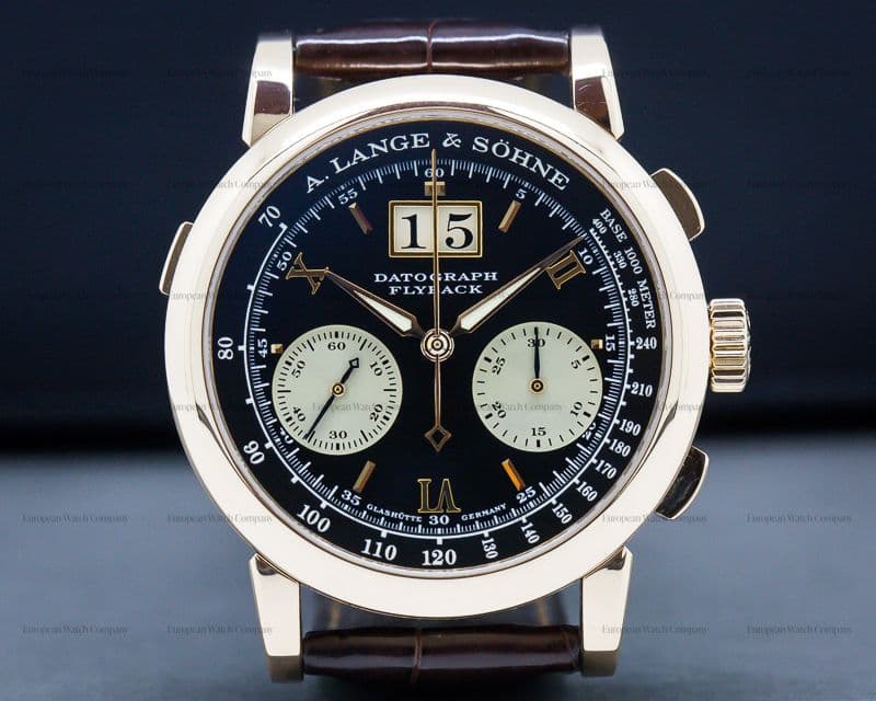 A. Lange and Sohne Datograph 18K Rose Gold Black Dial "DUFOUR"
