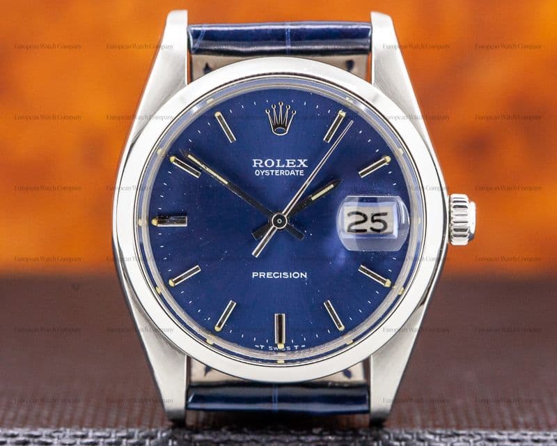 Rolex Oysterdate Precision SS Blue Dial 34MM 