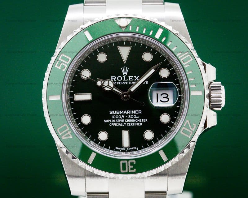 Rolex Submariner Green Ceramic Bezel Green Dial SS 