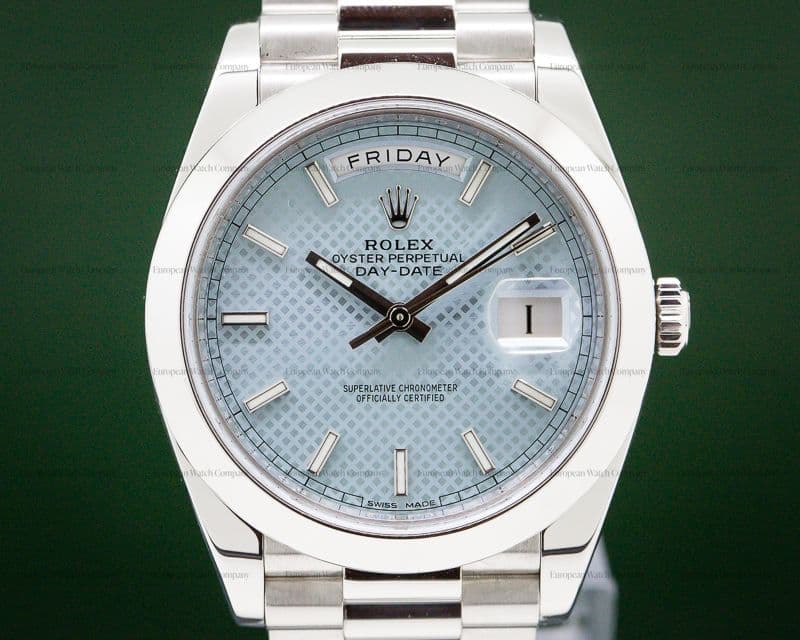Rolex Day Date Platinum Blue Dial 40MM