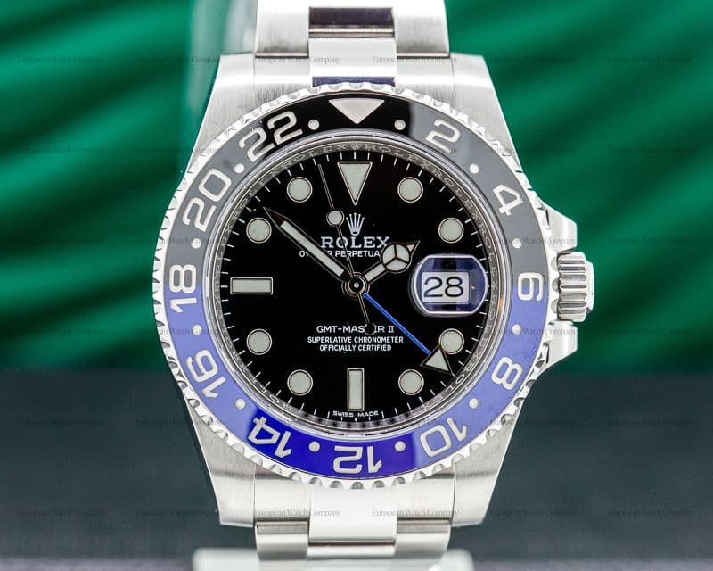Rolex GMT Master II Ceramic Black & Blue "Batman" SS 