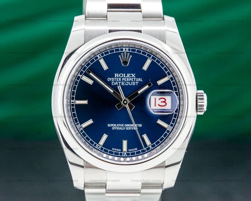 Rolex Datejust Blue Stick Dial / Oyster Bracelet