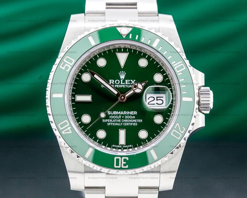 Rolex Submariner Green Ceramic Bezel Green Dial SS 