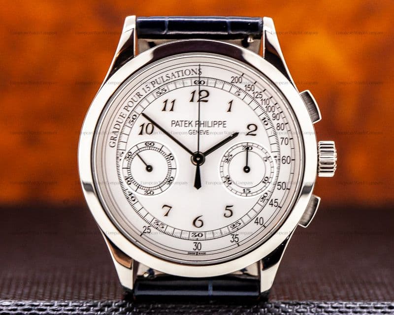 Patek Philippe Chronograph 18K White Gold / Silver Pulsation 