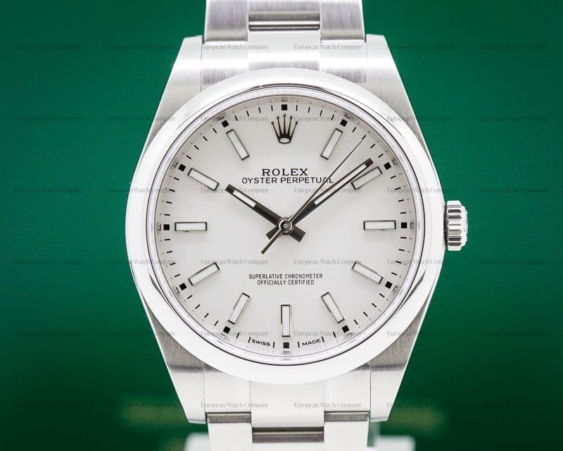 Rolex Oyster Perpetual SS White Stick Dial 