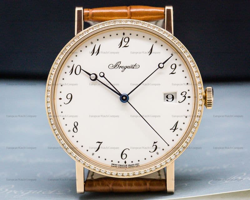Breguet Classique Automatic Enamel Dial and Diamond Bezel / 18K Rose Gold