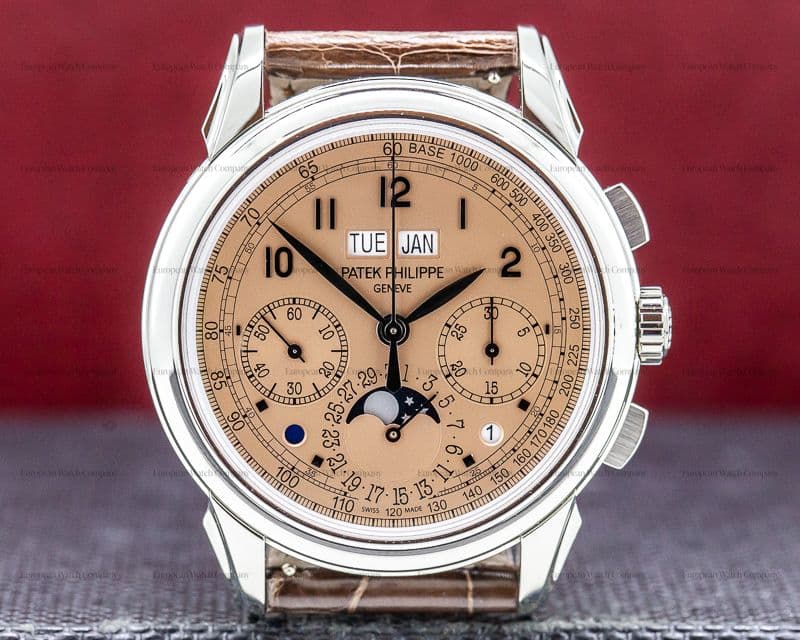 Patek Philippe 5270P Perpetual Calendar Chronograph Platinum Salmon Dial UNWORN