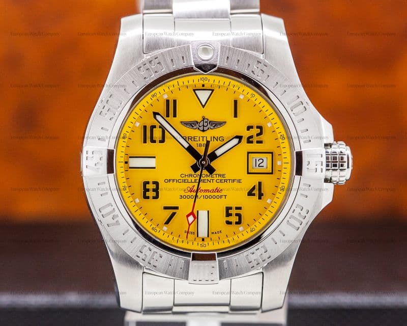 Breitling Avenger II Seawolf SS / Yellow Dial 