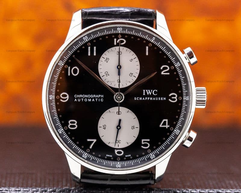 IWC Portugieser Chronograph Black Panda Dial / SS