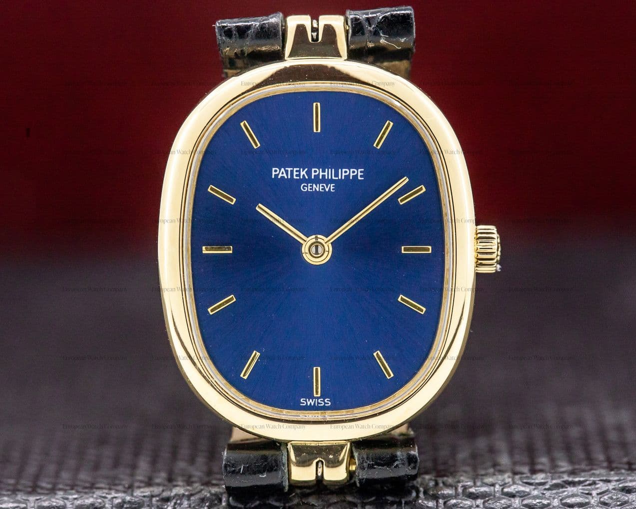 Patek Philippe Ladies Golden Ellipse Blue Dial 18k Yellow Gold