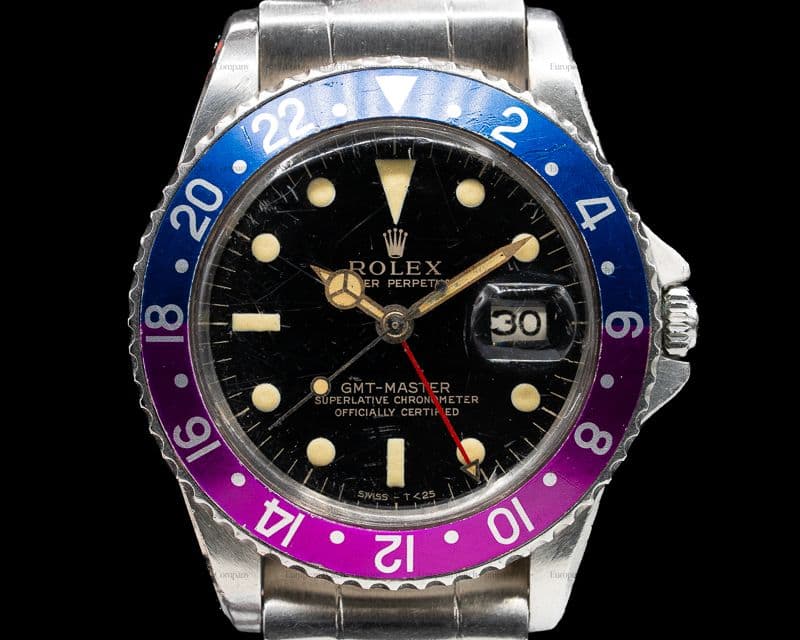 Rolex Vintage GMT Master Gilt Gloss Fuchsia Bezel FULL SET