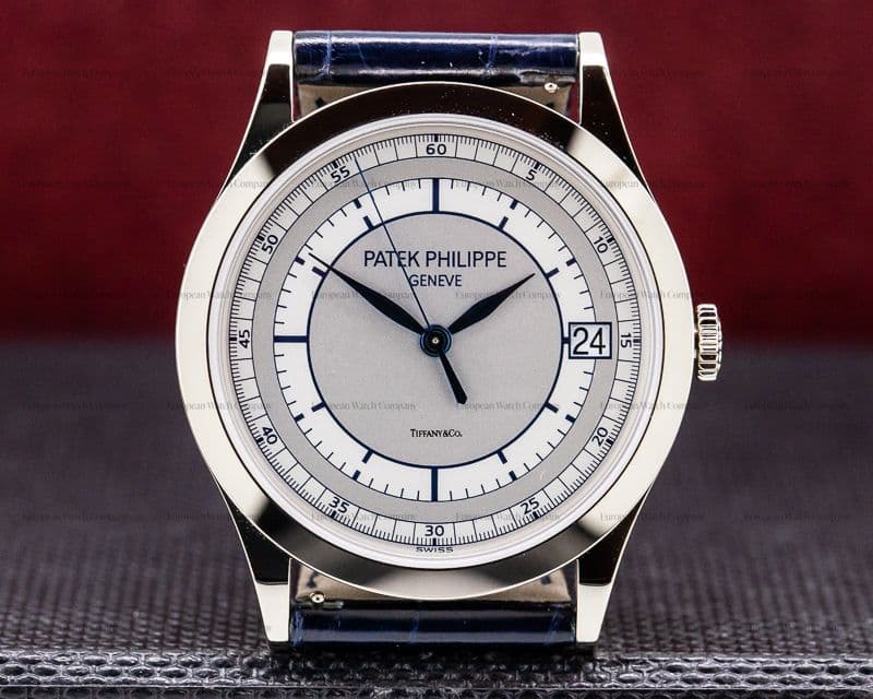 Patek Philippe Calatrava 18K White Gold Sector Dial TIFFANY & CO UNWORN