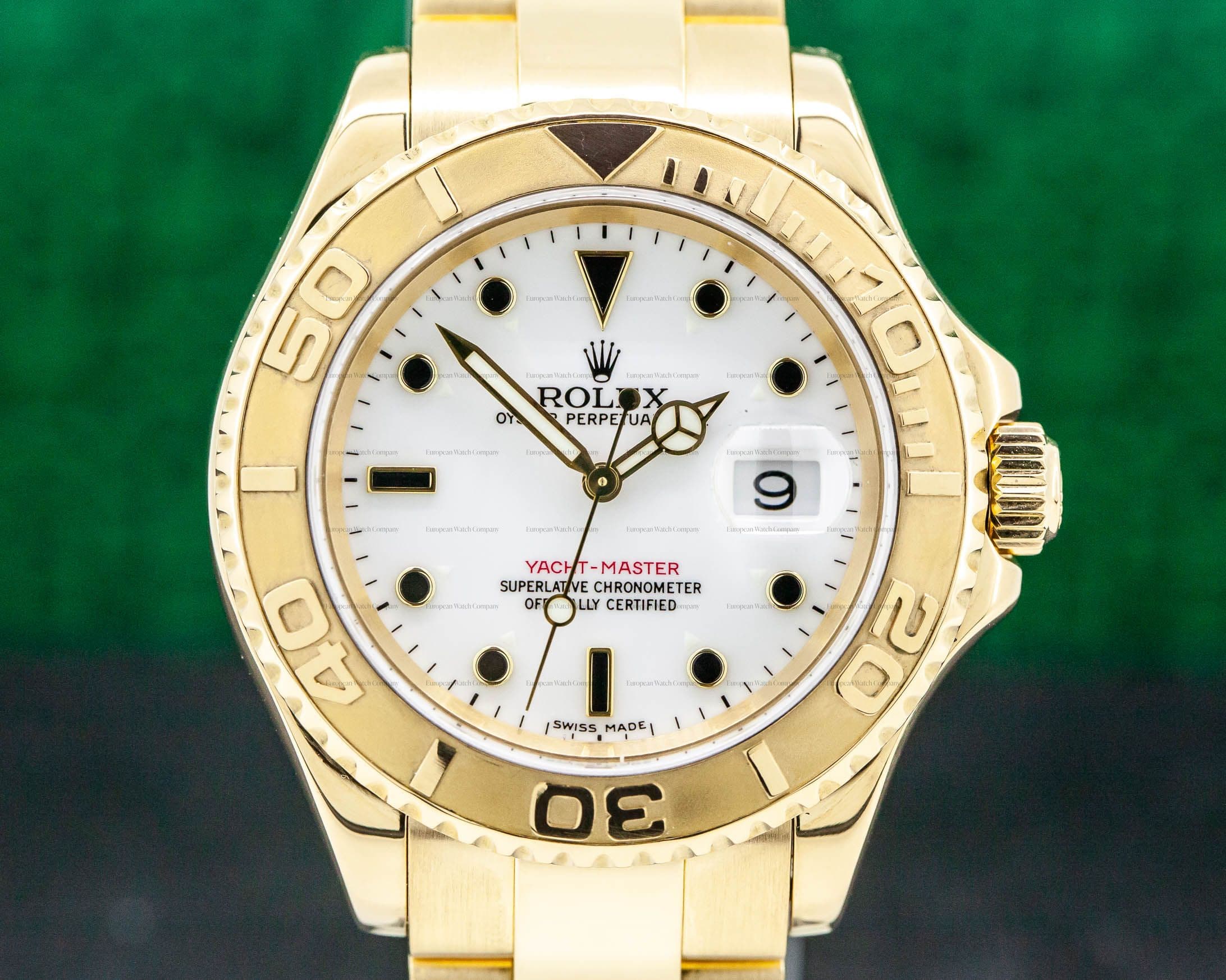 Rolex Yacht Master White Dial 18K Yellow Gold / Bracelet 