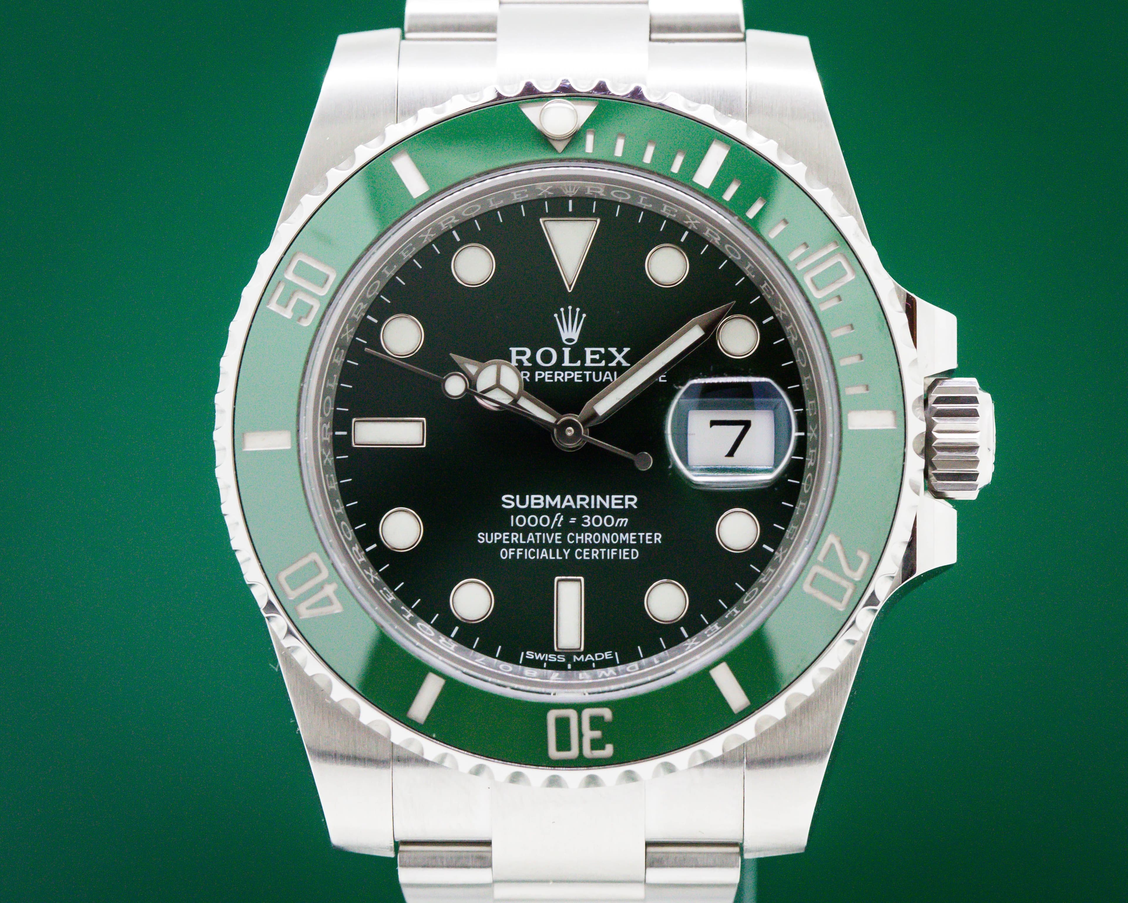 Rolex Submariner Green Ceramic Bezel Green Dial "Hulk" SS