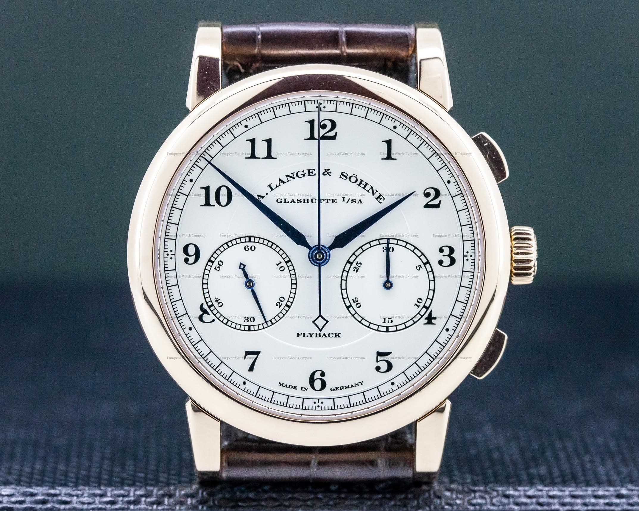 A. Lange and Sohne 1815 Chronograph 18K Rose Gold Silver Dial 