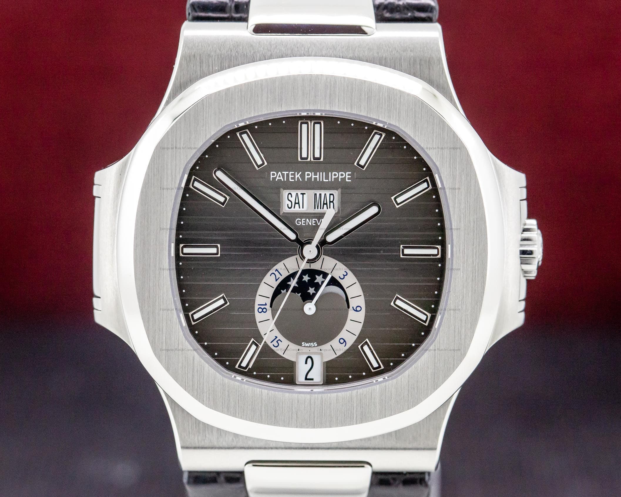 Patek Philippe Nautilus Annual Calendar Moon SS Grey Dial 2019 UNWORN