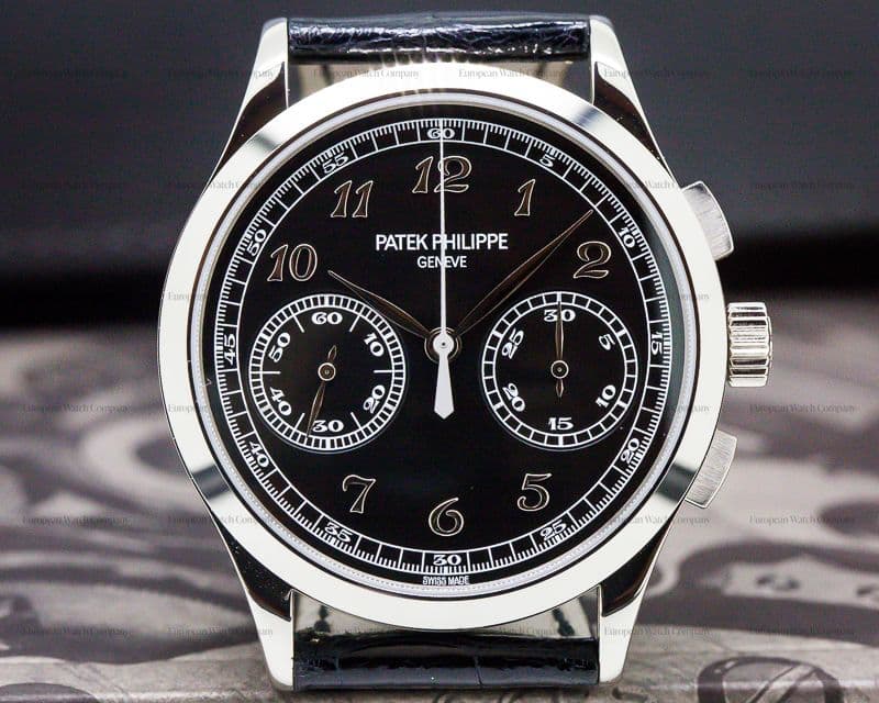 Patek Philippe Chronograph 18K White Gold Black Dial 