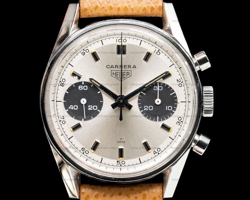 Heuer Vintage Carrera 30 Silver PANDA Dial 7753SND Circa 1970s NICE