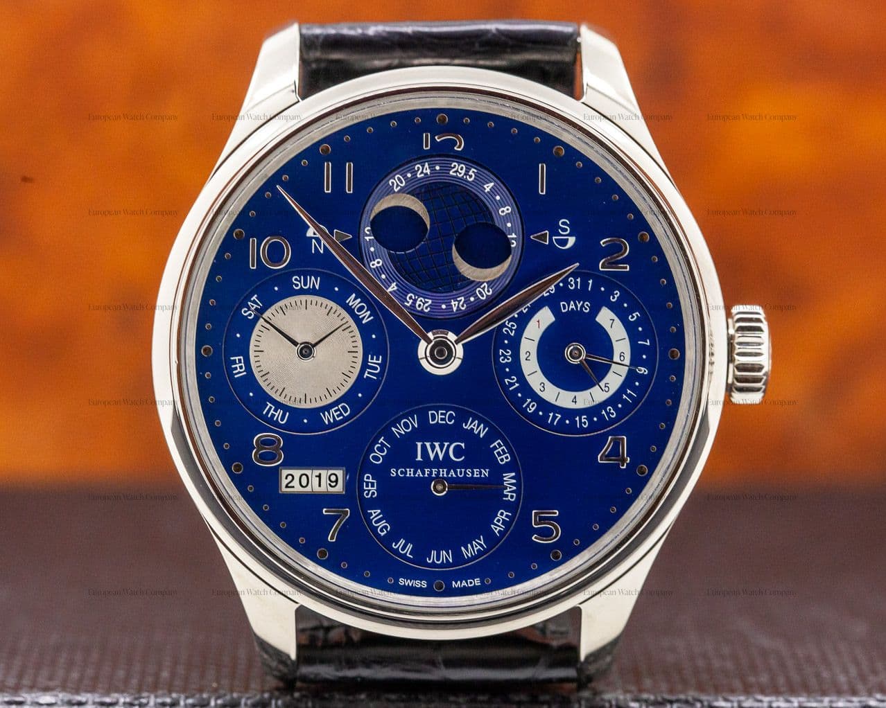 IWC Portuguese Perpetual Calendar Double Moon 18K White Gold 