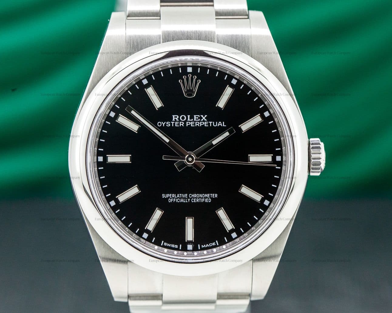 Rolex Oyster Perpetual SS Black Stick Dial 