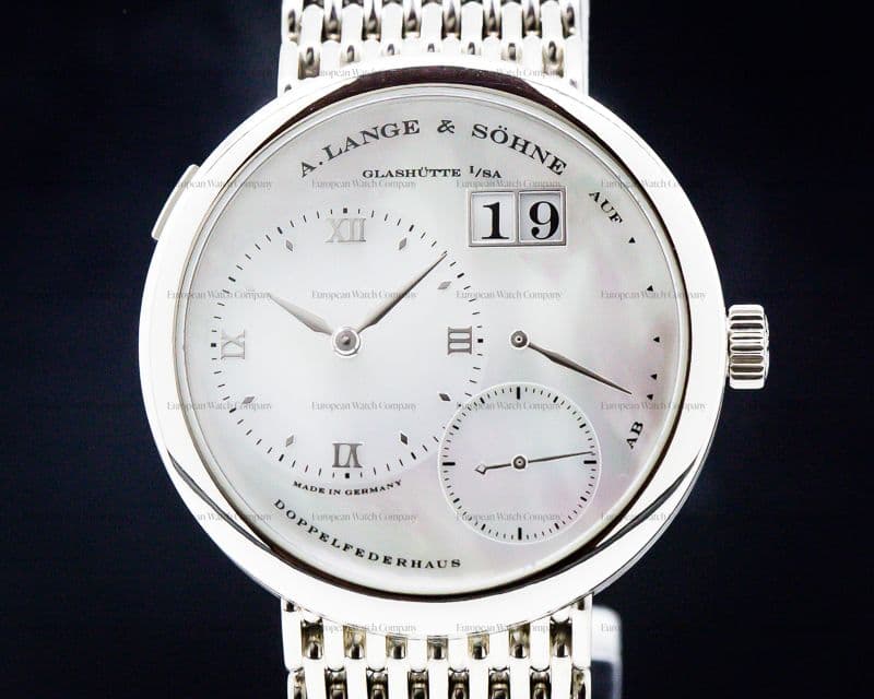 A. Lange and Sohne Lange 1 MOP Dial 18k White Gold BRACELET RARE