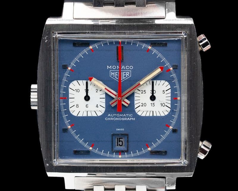Heuer Vintage Monaco "Steve McQueen" Blue Dial c. '69-'70 BOX AND PAPERS