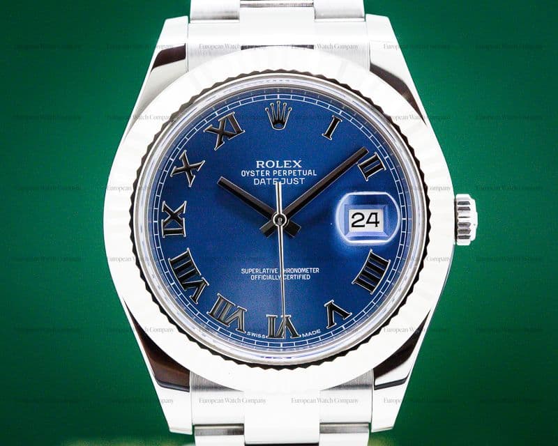 Rolex Datejust II Silver Dial Blue Roman SS
