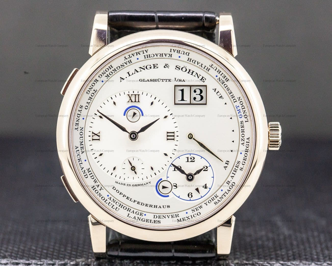A. Lange and Sohne Lange 1 Time Zone 18K HONEY GOLD 