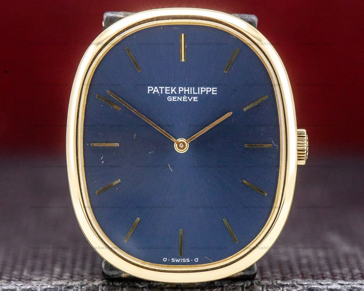 Patek Philippe Ellipse 18K Yellow Gold Blue Dial Manual Wind