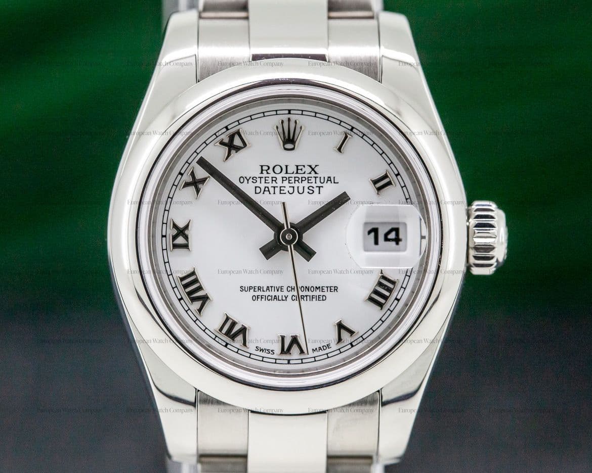 Rolex Oyster Perpetual Ladies Datejust White Roman Dial SS / SS 
