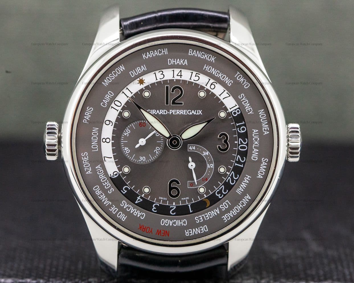 Girard Perregaux World Time WW.TC NYC Edition Gray Dial SS