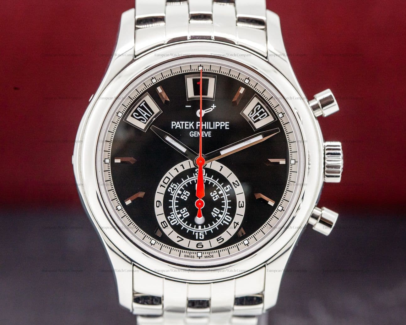 Patek Philippe Annual Calendar Black Dial Chronograph SS DISCONTINUED UNWORN