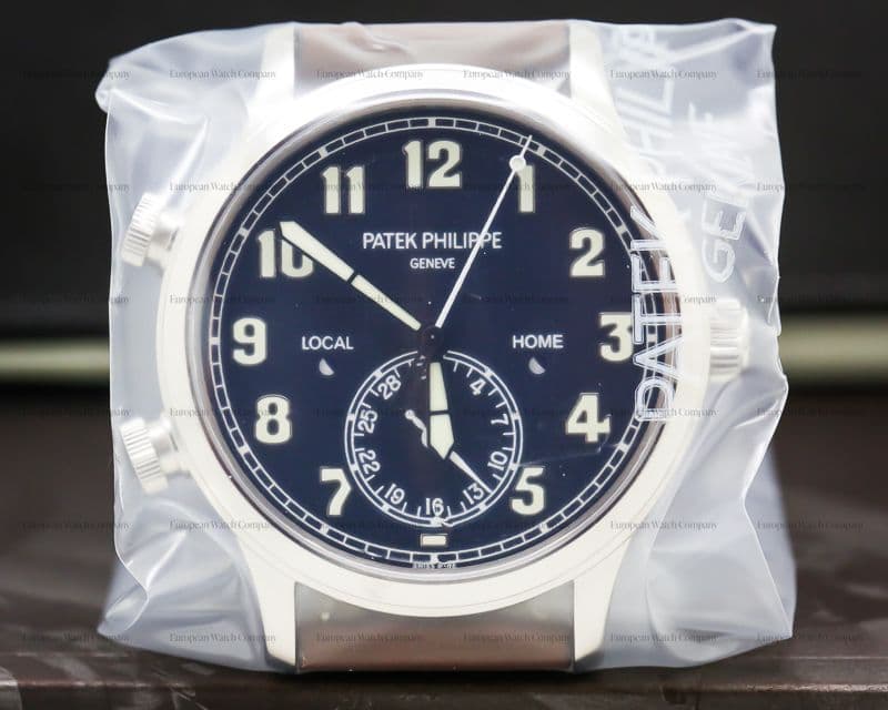 Patek Philippe Calatrava Pilot Travel Time 18k White Gold UNWORN