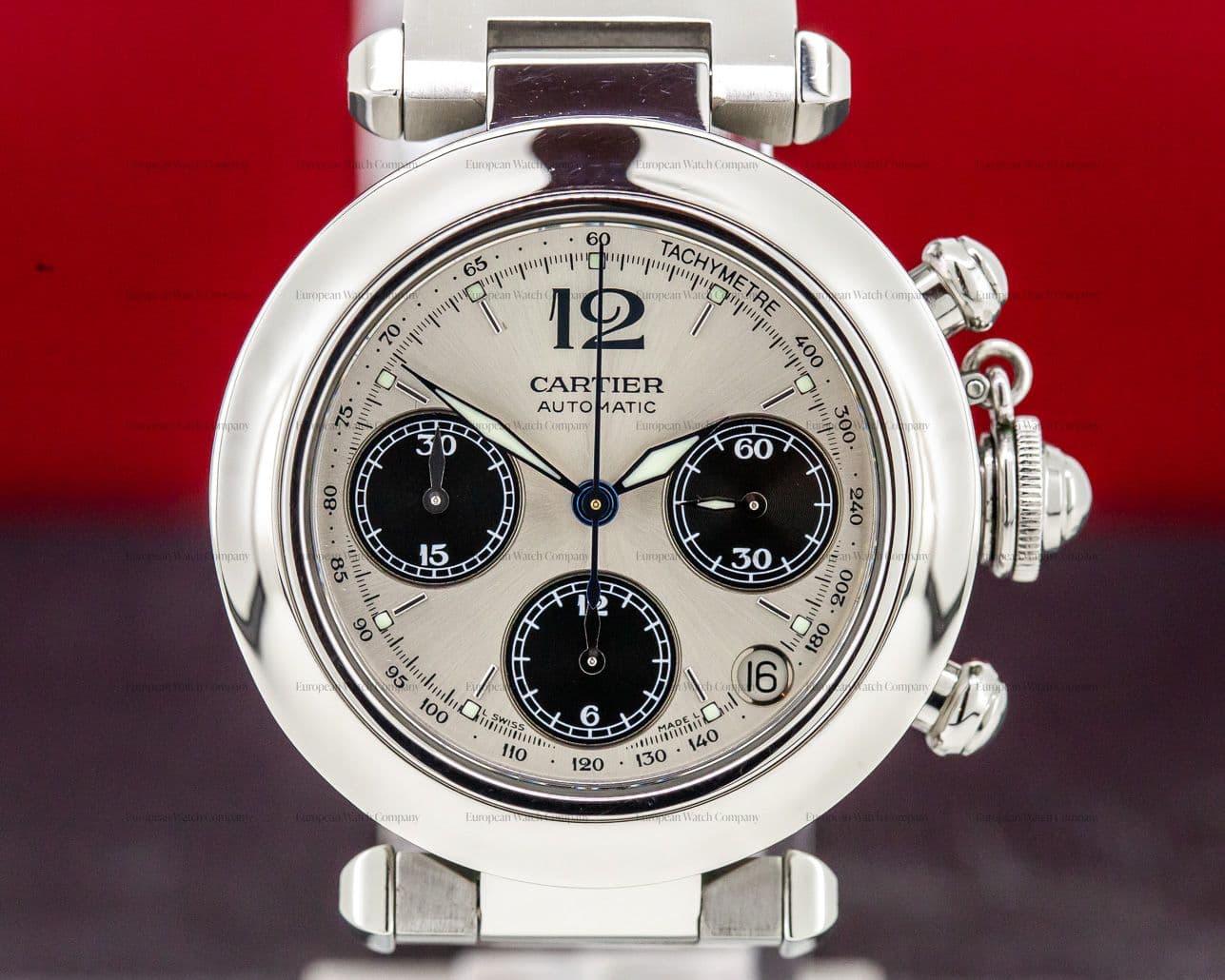 Cartier Pasha C Chronograph SS Panda Dial