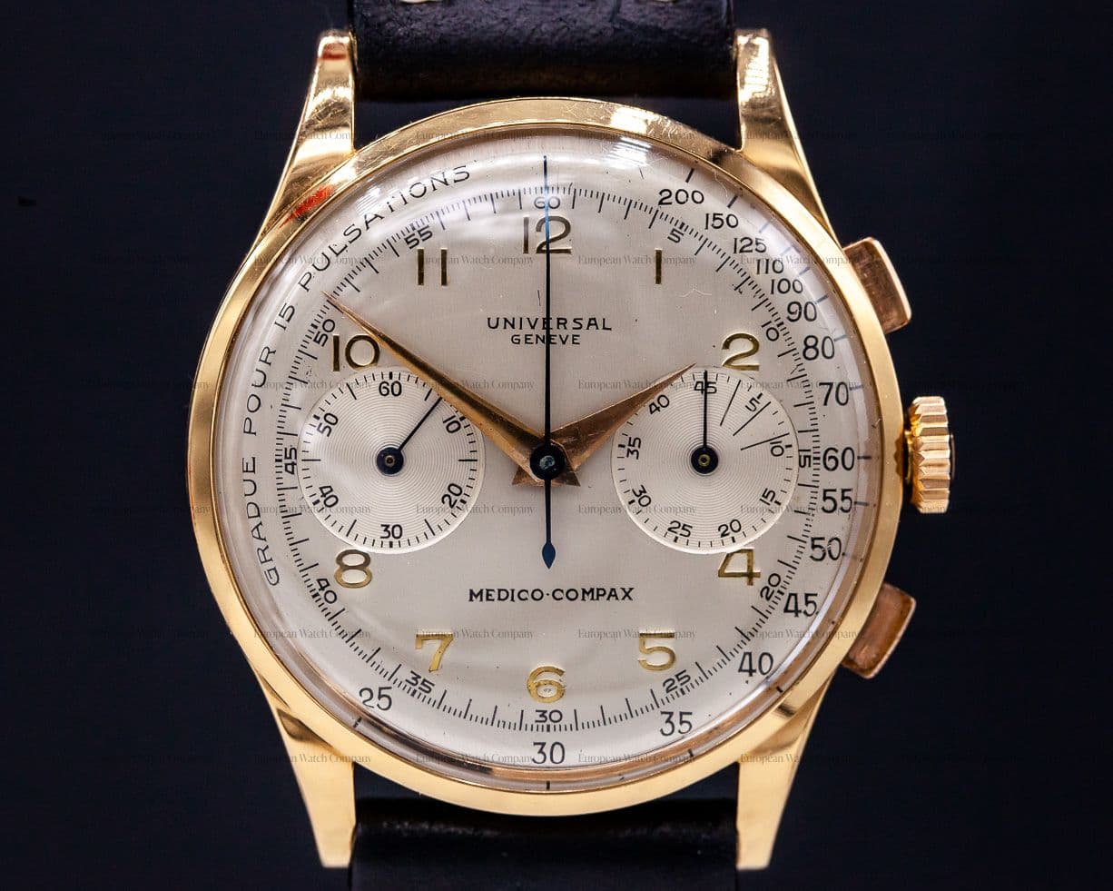 Universal Geneve Vintage Medico Compax 18K Rose Gold NICE
