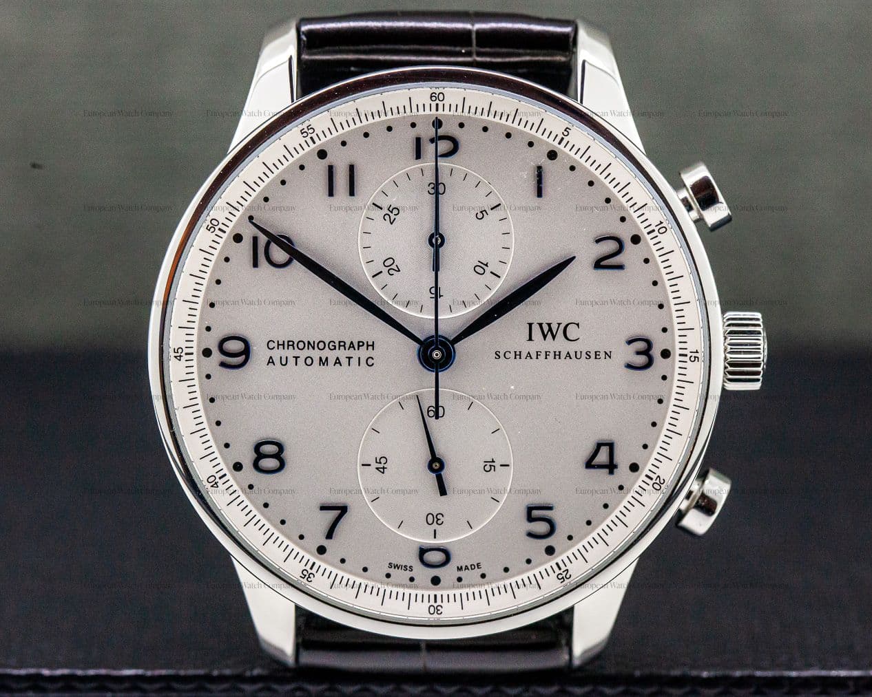 IWC Portuguese Chronograph SS Silver Dial / Blue Numerals