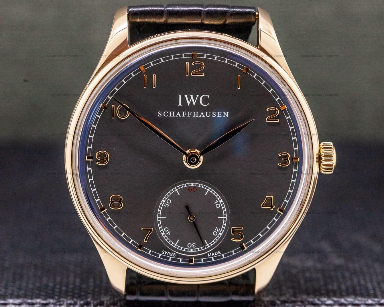 IWC Portuguese Hand Wound Silver Dial 18K Rose Gold 
