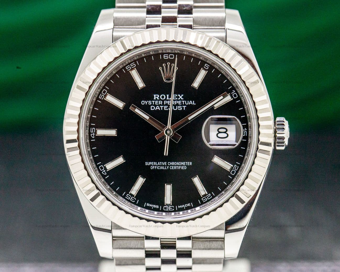 Rolex Datejust 41 Black Stick Dial SS 