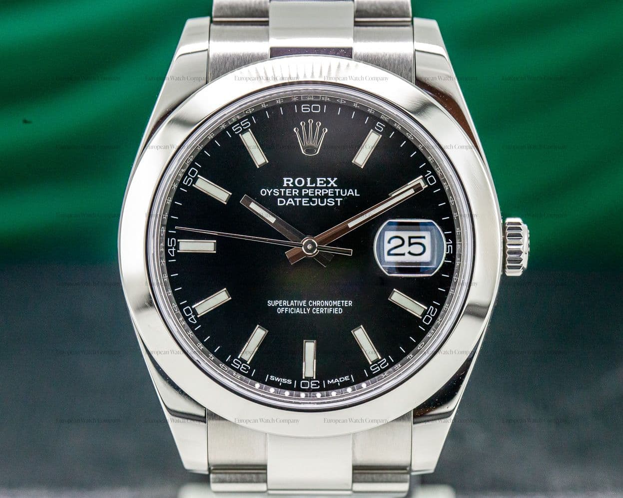 Rolex Datejust 41 Black Stick Dial SS 