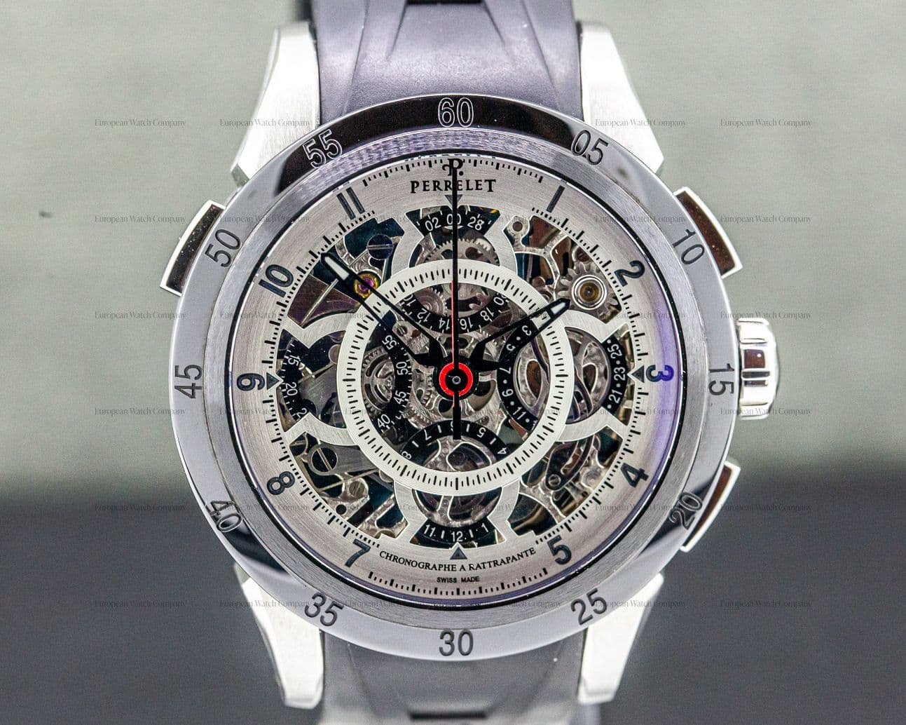 Perrelet Split Second Chronograph Skeleton Dial SS / Ceramic 43.5MM