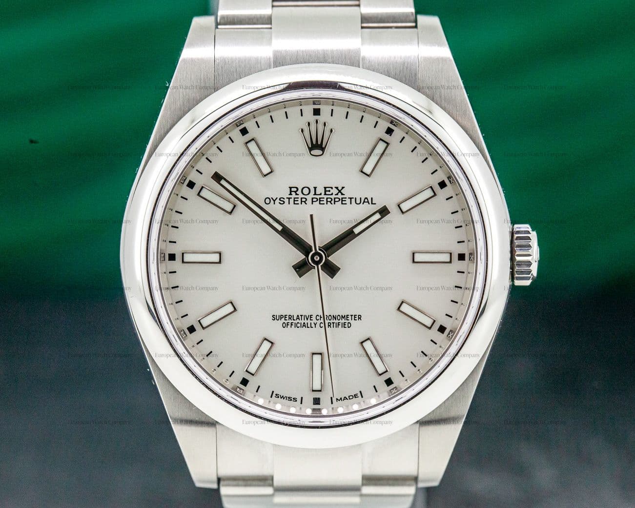 Rolex Oyster Perpetual SS White Stick Dial 