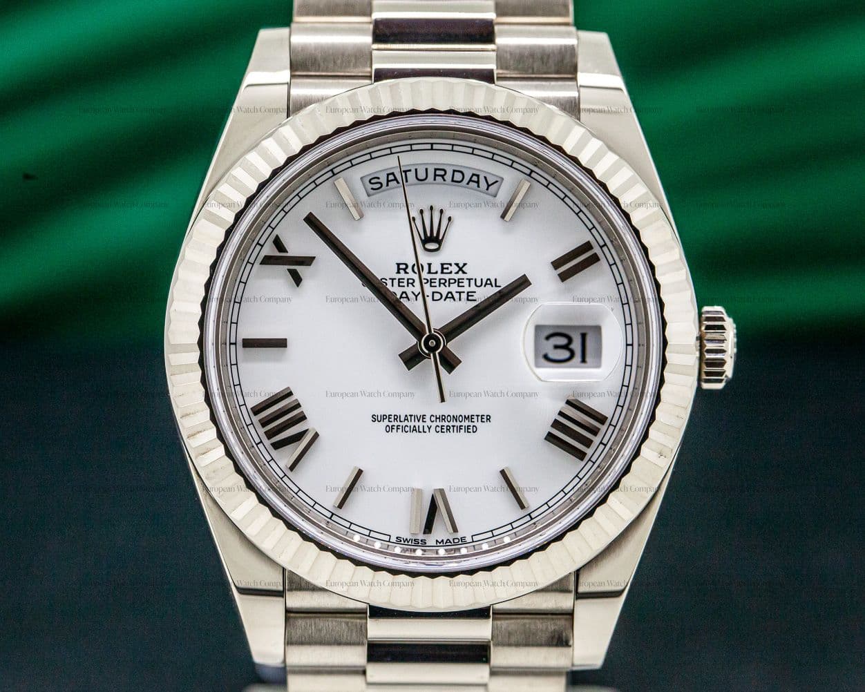 Rolex Day Date President 18K White Gold White Dial 40MM
