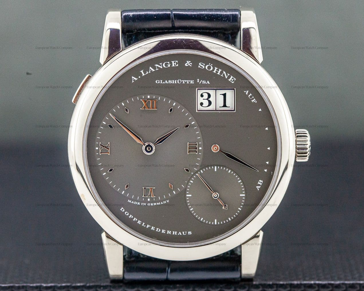 A. Lange and Sohne Lange 1 Grey Slate Dial White Gold 