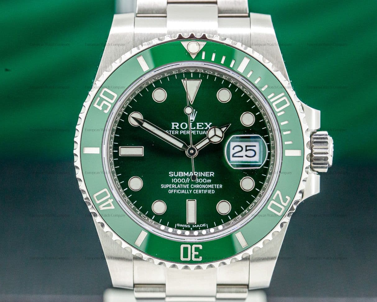 Rolex Submariner Green Ceramic Bezel Green Dial "Hulk" SS UNWORN