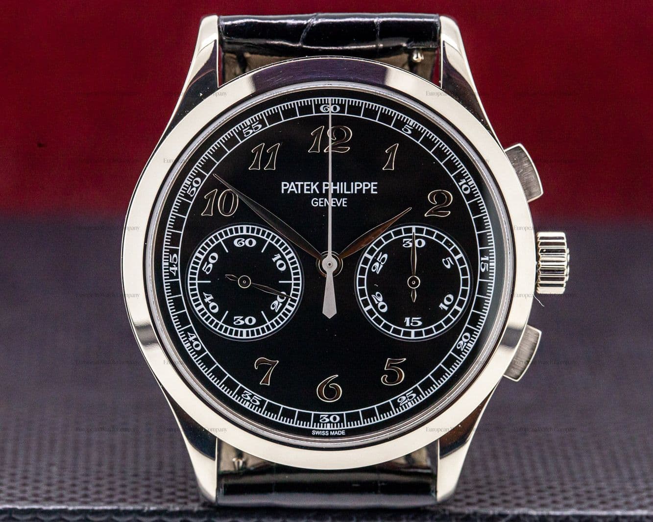 Patek Philippe Chronograph 18K White Gold Black Dial 